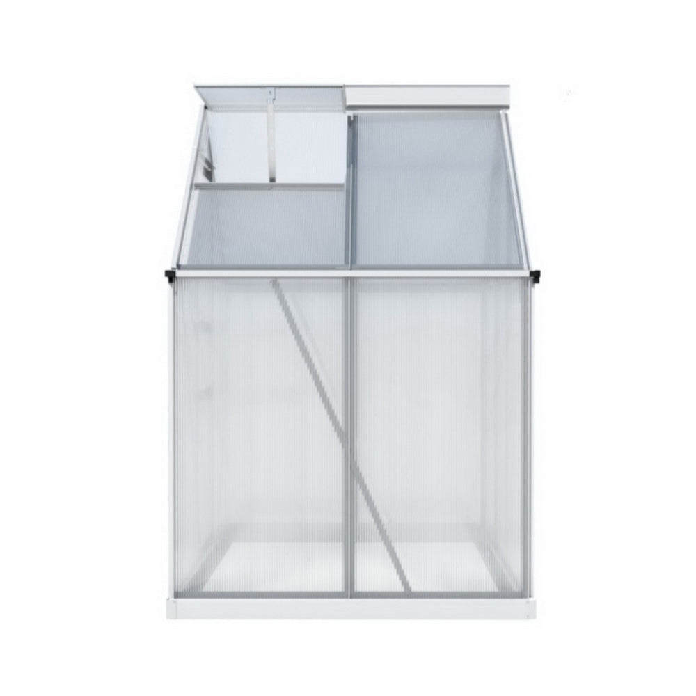 NNEDSZ Green Fingers Greenhouse Aluminium Polycarbonate Premium Garden Storage Shed 1.3Mx1.9Mx2.0M