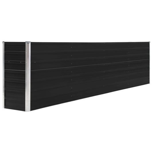 NNEVL Raised Garden Bed 320x40x77 cm Galvanised Steel Anthracite