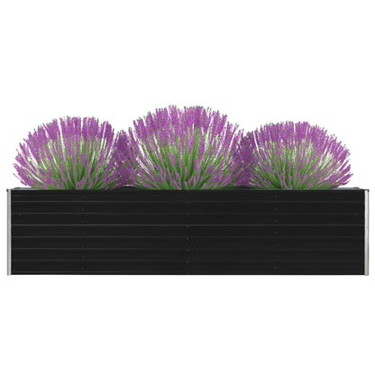 NNEVL Raised Garden Bed 320x40x77 cm Galvanised Steel Anthracite