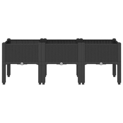 NNEVL Garden Planter with Legs Black 120x40x42 cm PP