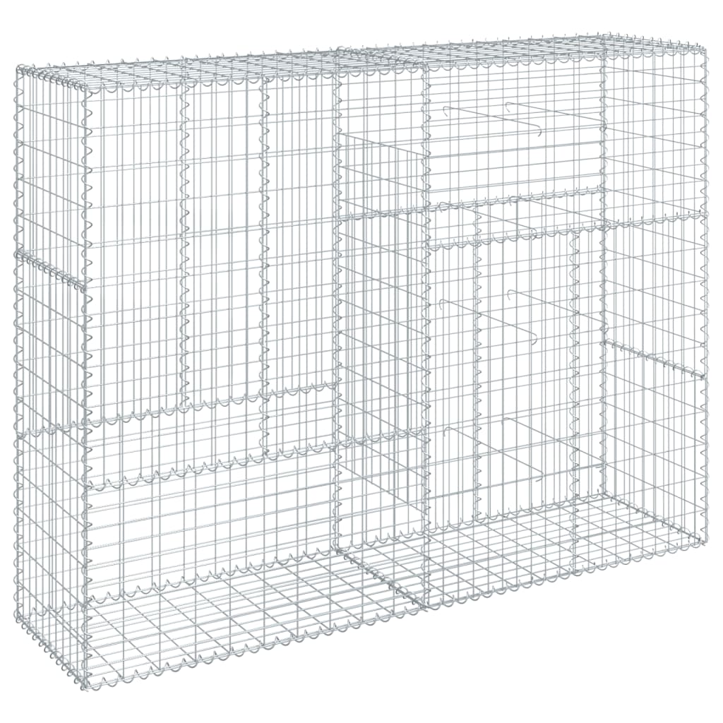 NNEVL Gabion Basket with Cover 200x50x150 cm Galvanised Iron