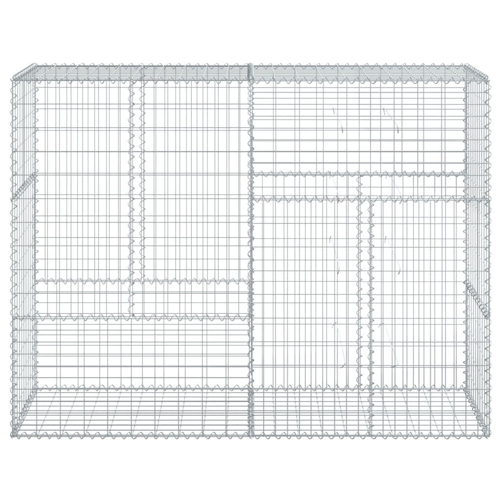 NNEVL Gabion Basket with Cover 200x50x150 cm Galvanised Iron