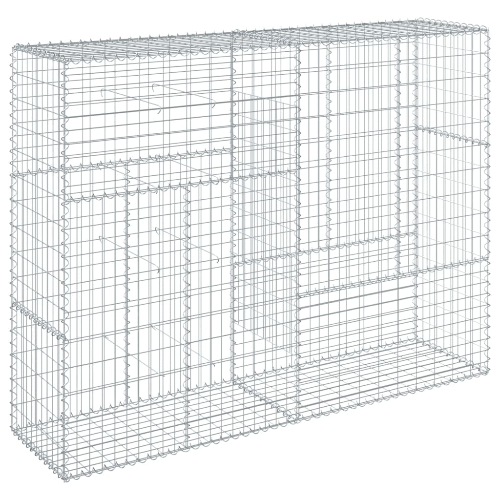 NNEVL Gabion Basket with Cover 200x50x150 cm Galvanised Iron