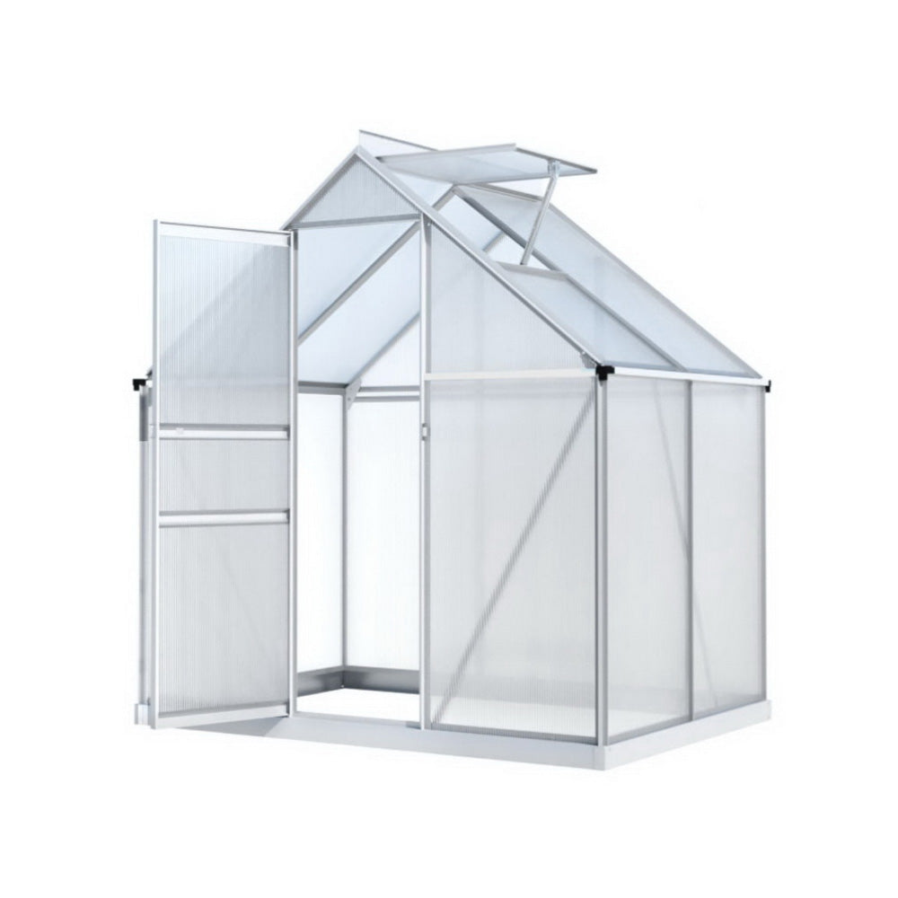 NNEDSZ Green Fingers Greenhouse Aluminium Polycarbonate Premium Garden Storage Shed 1.3Mx1.9Mx2.0M