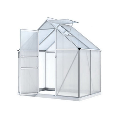 NNEDSZ Green Fingers Greenhouse Aluminium Polycarbonate Premium Garden Storage Shed 1.3Mx1.9Mx2.0M