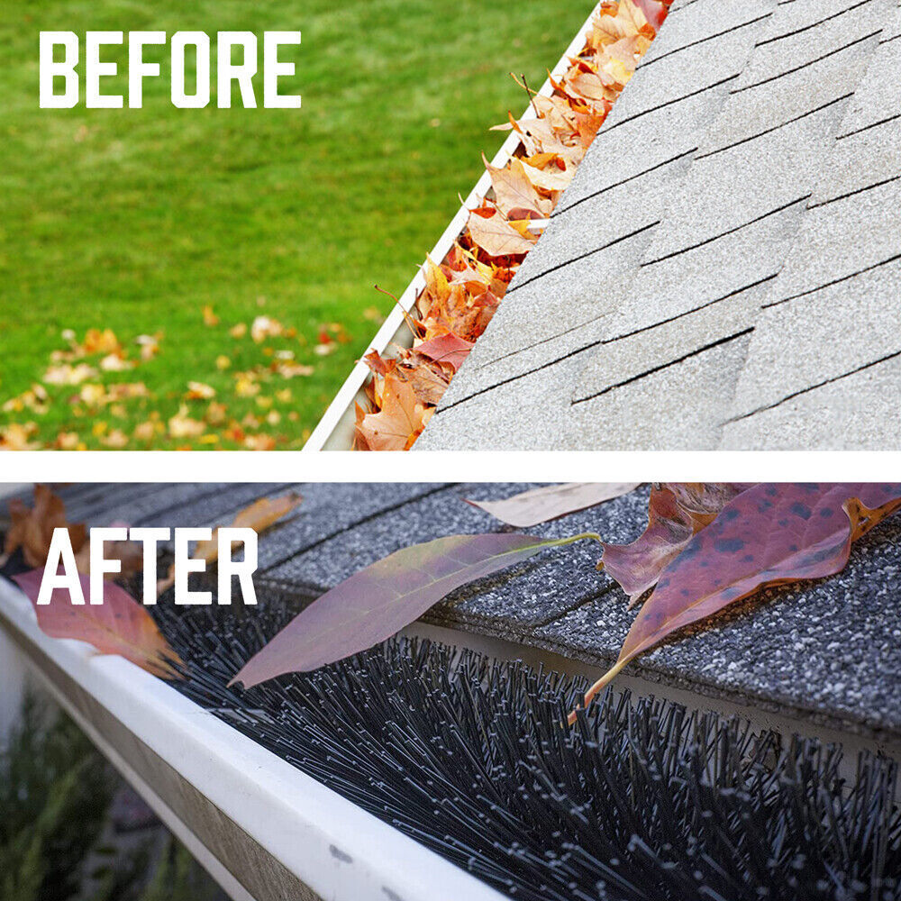 NNEDSZ 98x10cm 24Pc Gutter Brush Roof Leaf Guard Heavy Duty Twigs Filter Home Garden