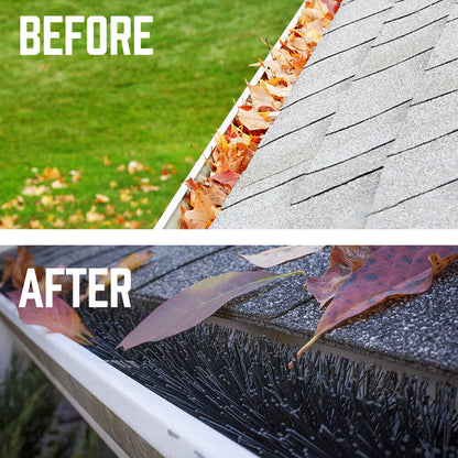 NNEDSZ 98x10cm 24Pc Gutter Brush Roof Leaf Guard Heavy Duty Twigs Filter Home Garden